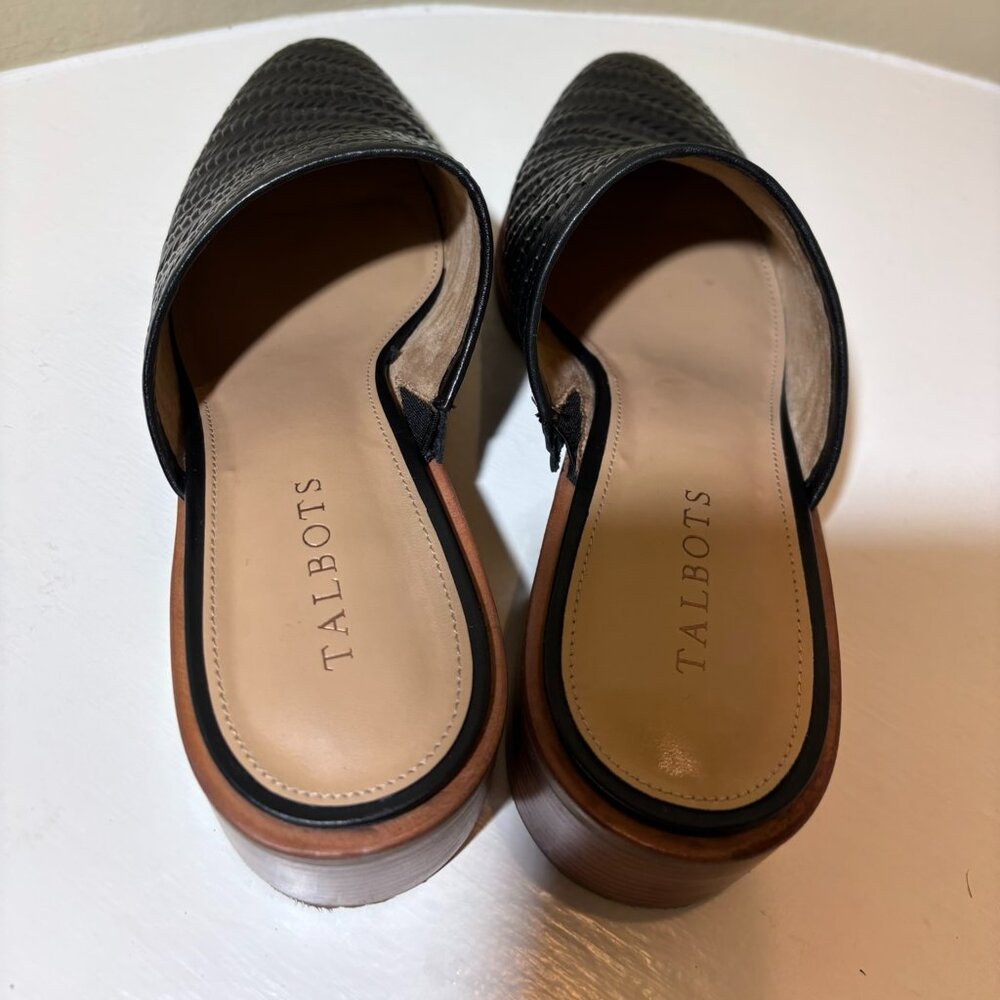 💜Talbots Woven Black Genuine Leather Slip-On Shoes Size 9.5 - Picture 4 of 9